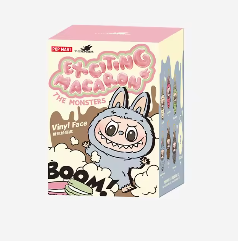 Poupée POP MART Labubu originale, les monstres, Macarons savoureux, boîte aveugle, pendentif en peluche en vinyle aléatoire, jouet de collection mignon, cadeau