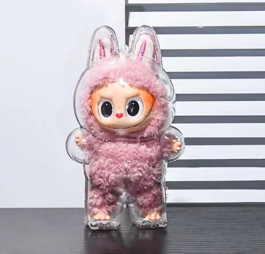 Boîte de rangement 1 pièce, étui de protection pour poupées en peluche, sac d'exposition Labubu assis debout