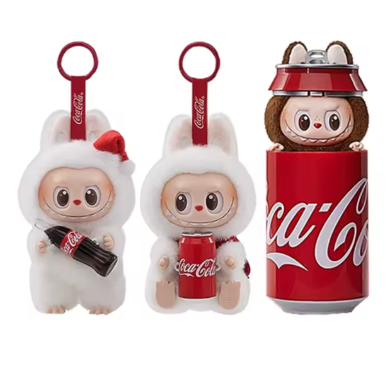 Véritable POPMART labubu les monstres Cola série vinyle boîte aveugle en peluche tissu